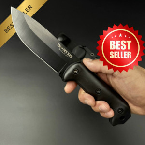 Масивен тактически ловен нож Ka-bar Military BK02 Black - черно острие